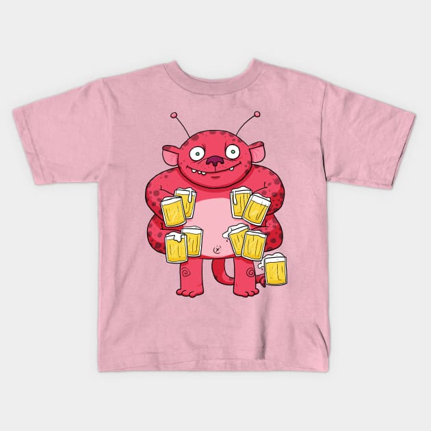 Marzen Beer Monster Kids T-Shirt by striffle